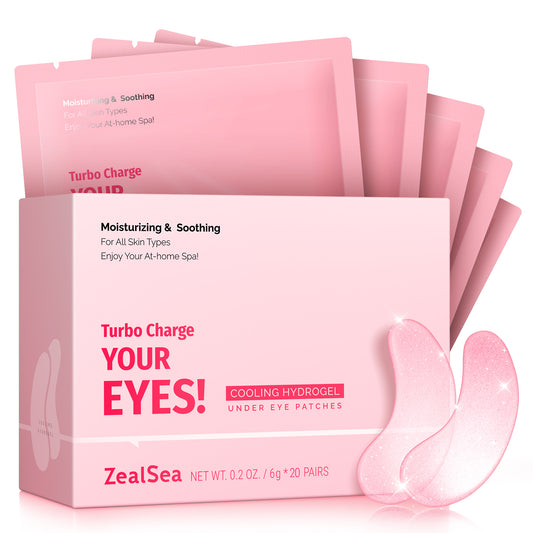 ZealSea 20 Pairs Under Eye Masks for Dark Circles Puffy Eyes and Wrinkle