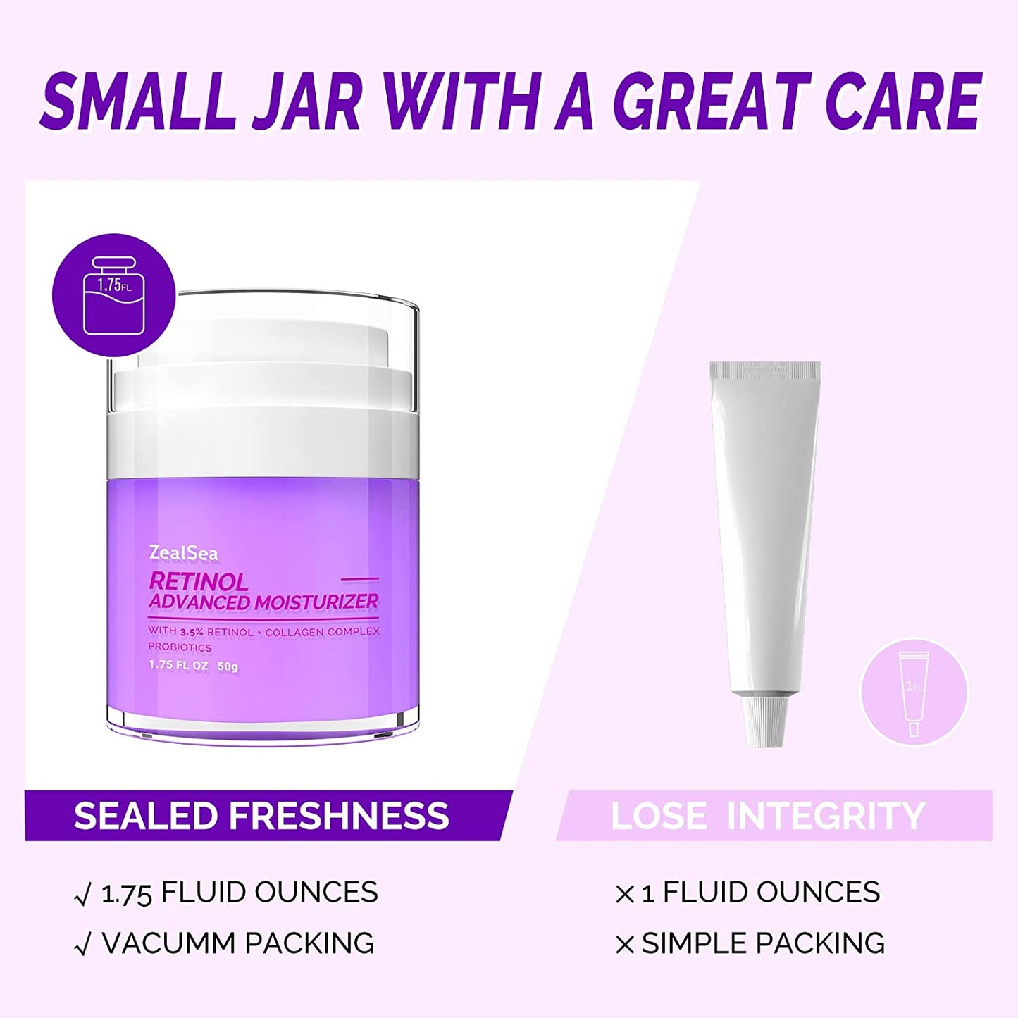 ZealSea Retinol Cream for Face with Vitamin E 1.75 Oz