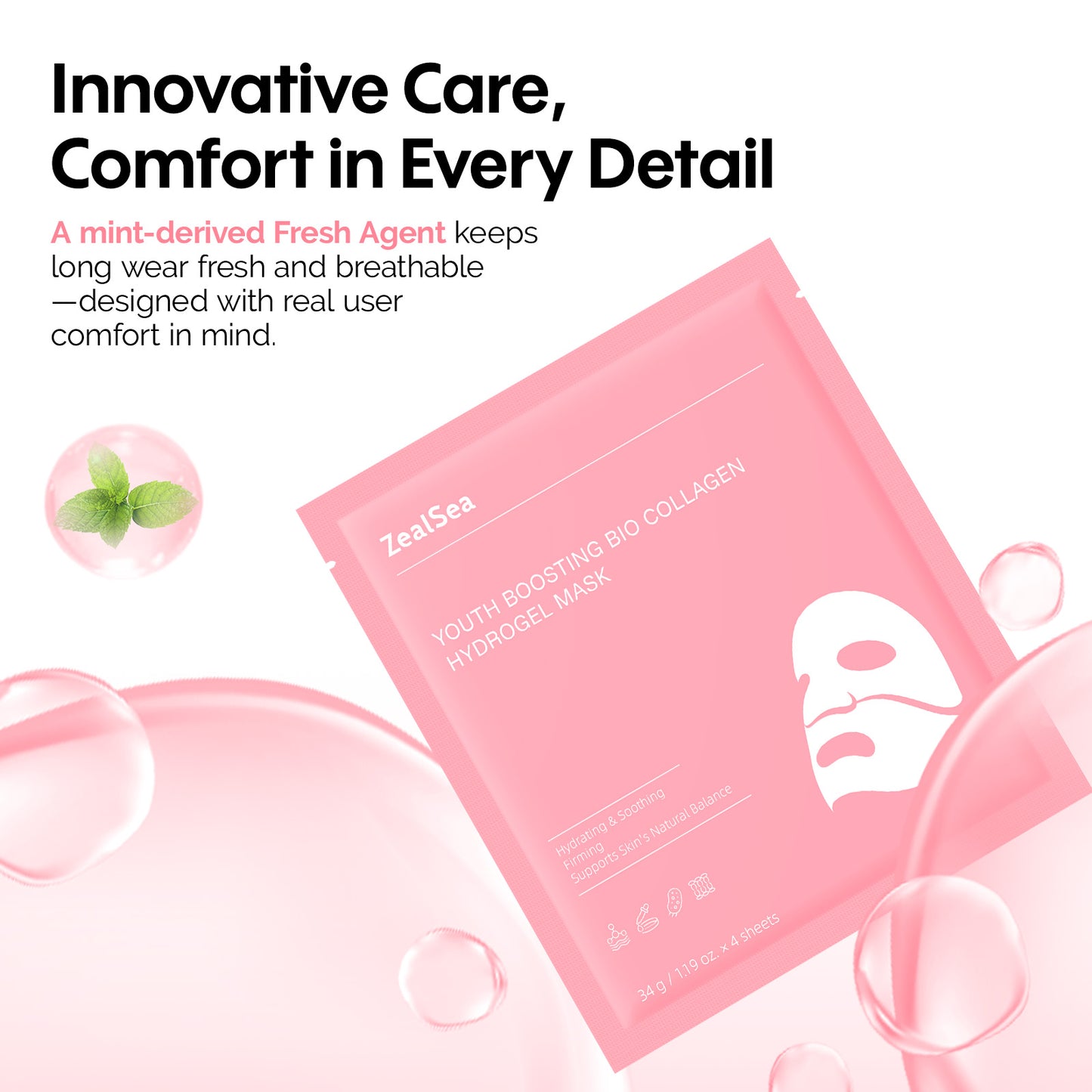 ZealSea Bio Collagen Wrapping Hydrogel Face Mask
