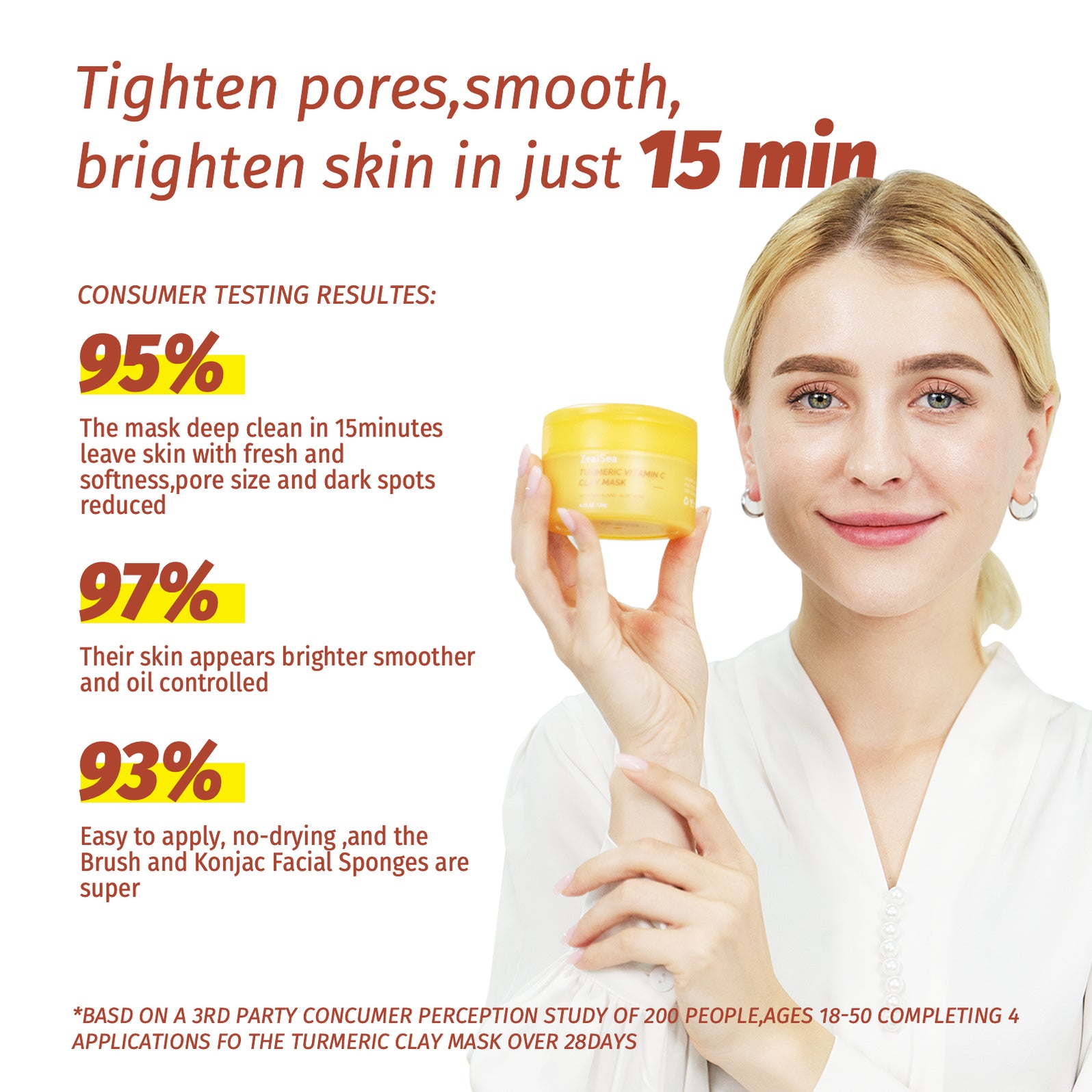 ZealSea Turmeric Clay Mask for Face with Vitamin C for Dark Spots 4.23