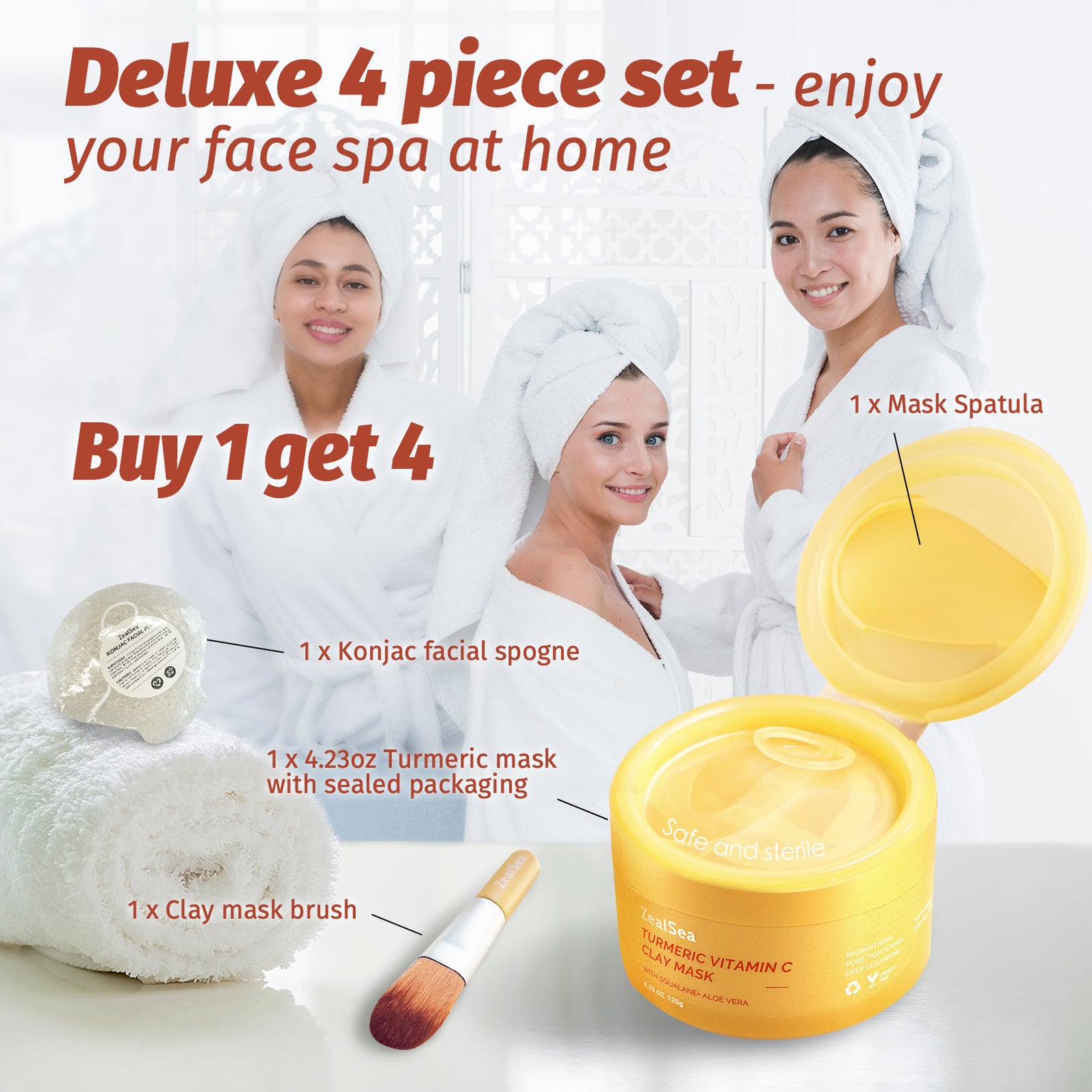 ZealSea Turmeric Clay Mask for Face with Vitamin C for Dark Spots 4.23